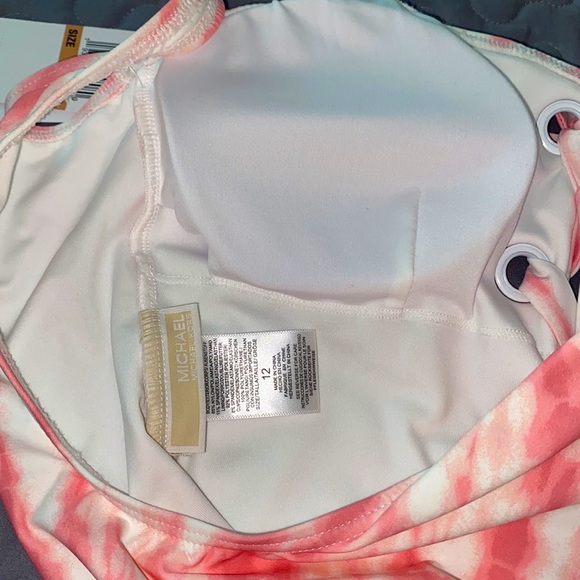 Michael Kors Tie-Dye Lace-Up Pink Swimsuit - Picture 9 of 10